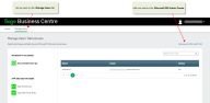 Manage Users page in the Sage Business Centre